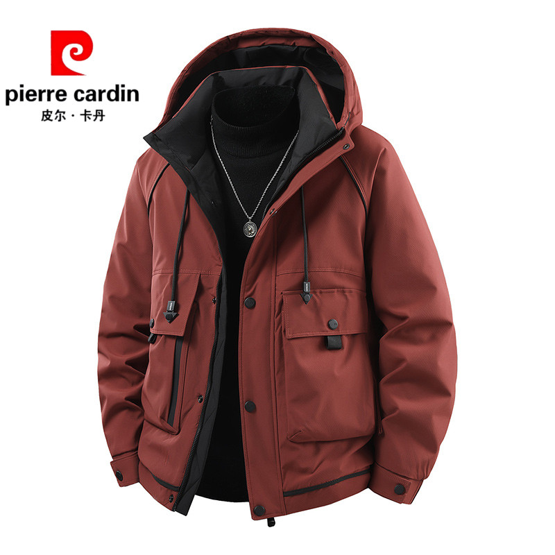 冲锋衣男士羽绒服保暖冬季2025户外新款工装连帽加厚外套