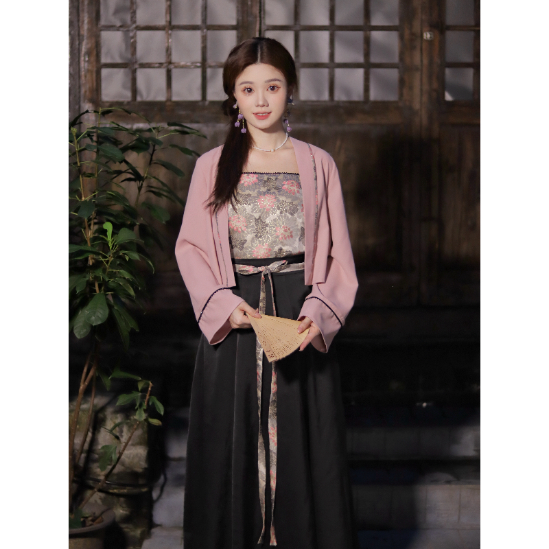 瑶西【寻花瑾】巨好看的早秋汉服女2025新中式织金提花裙子三件套