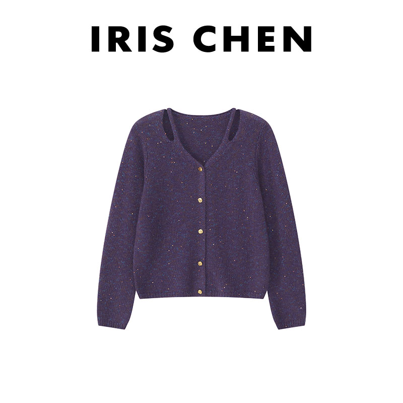 【现货】IRIS CHEN 迷迭香 2025冬“羊绒羊毛330g”加厚亮片针织衫