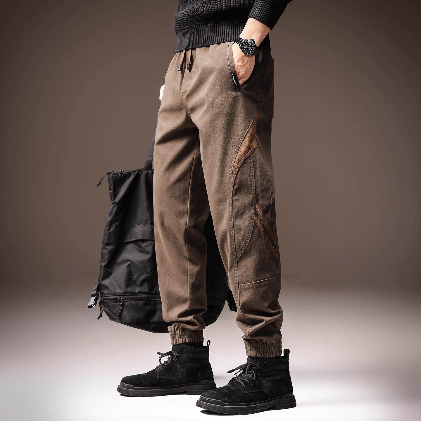 高端小众设计感工装裤子男2025秋季新款美式复古宽松锥形休闲裤男