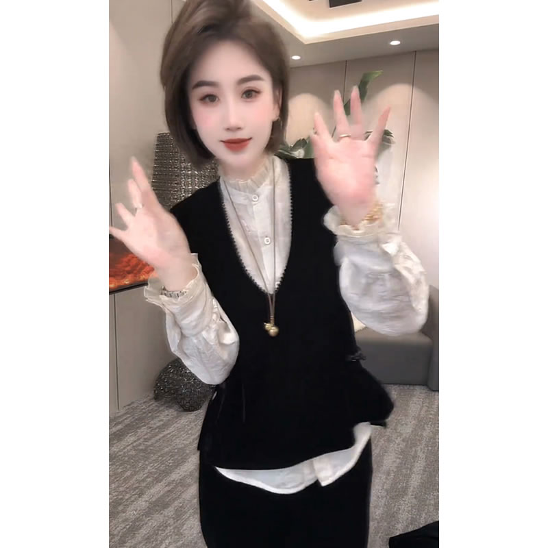 (有运费险）高级感新中式国风浮光立领衬衫女早秋新款洋气百搭上衣