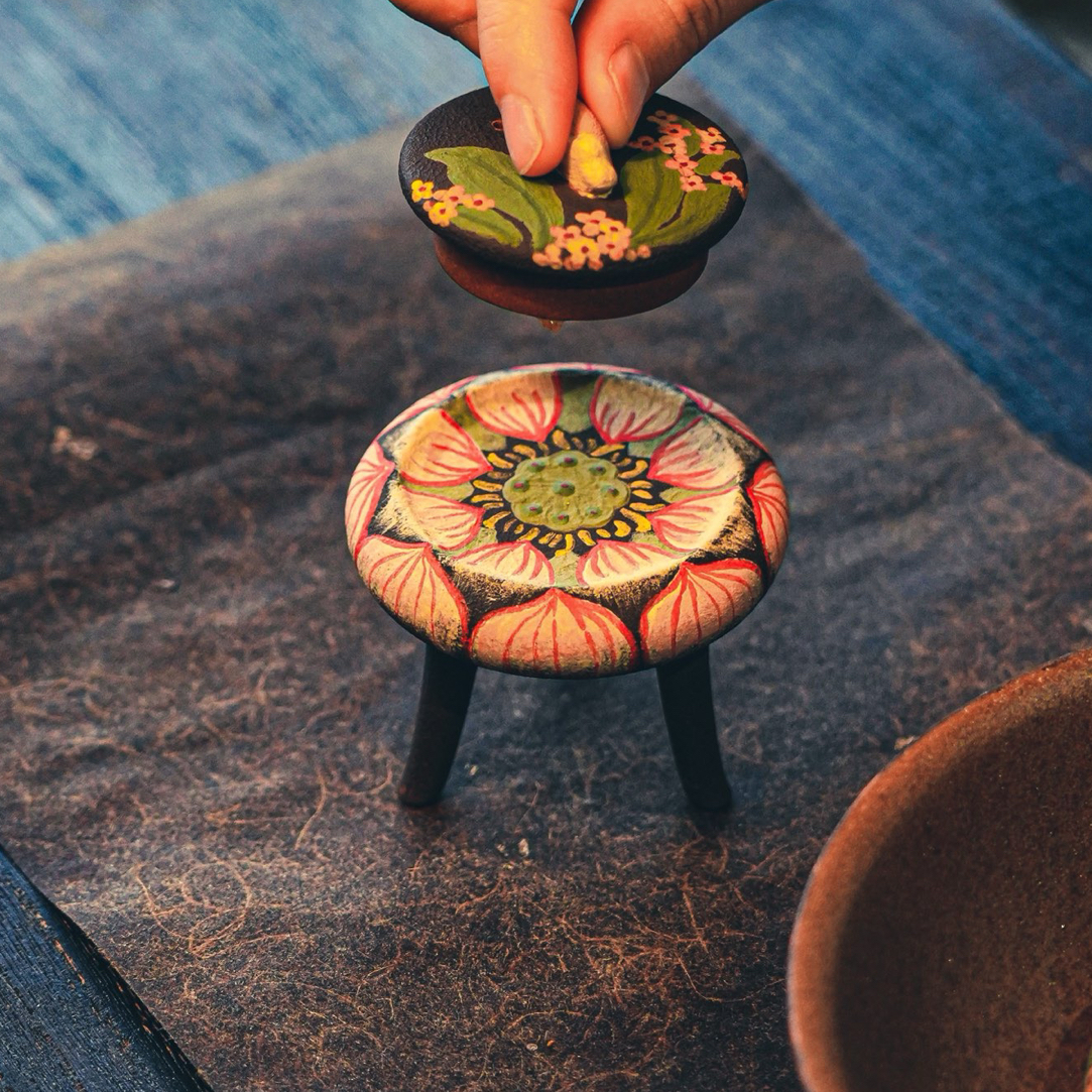 「佳帅紫砂」刘素素十二花神中秋限定荷花小盖置全手工