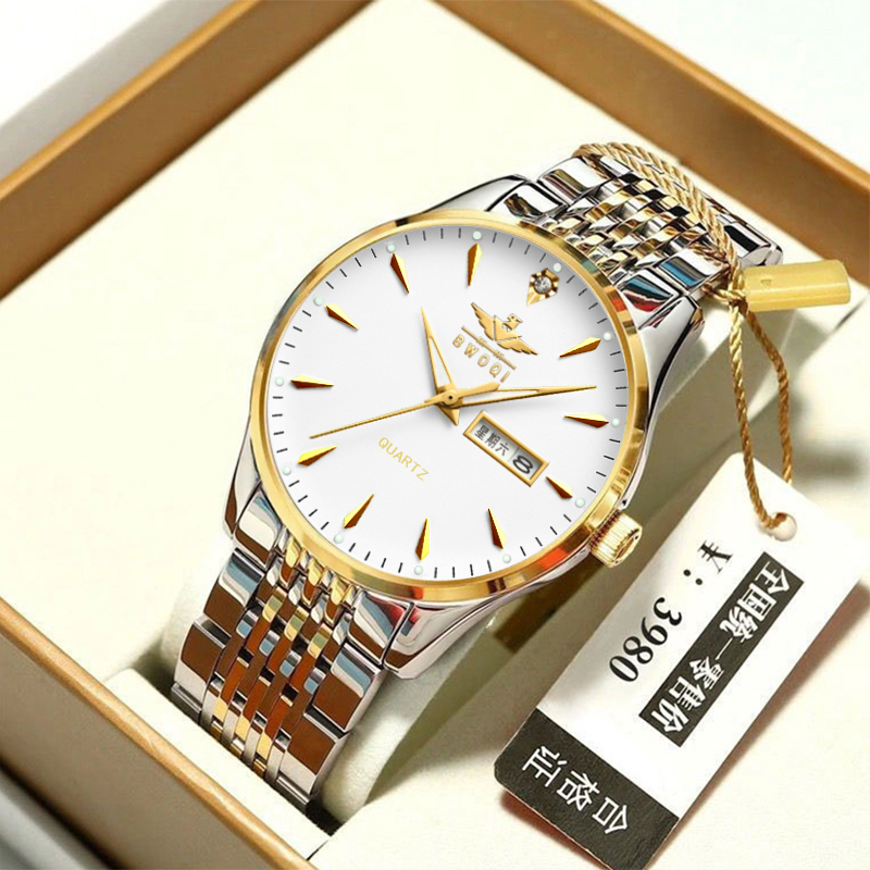 【加急专链】瑞士品质超薄防水夜光商务男表全自动双日历简约情侣表