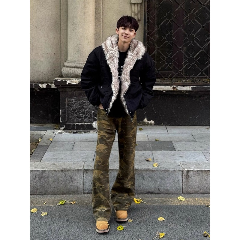 美式cleanfit座山雕男款冬季潮牌廓形boxy硬挺上衣高级感重磅外套