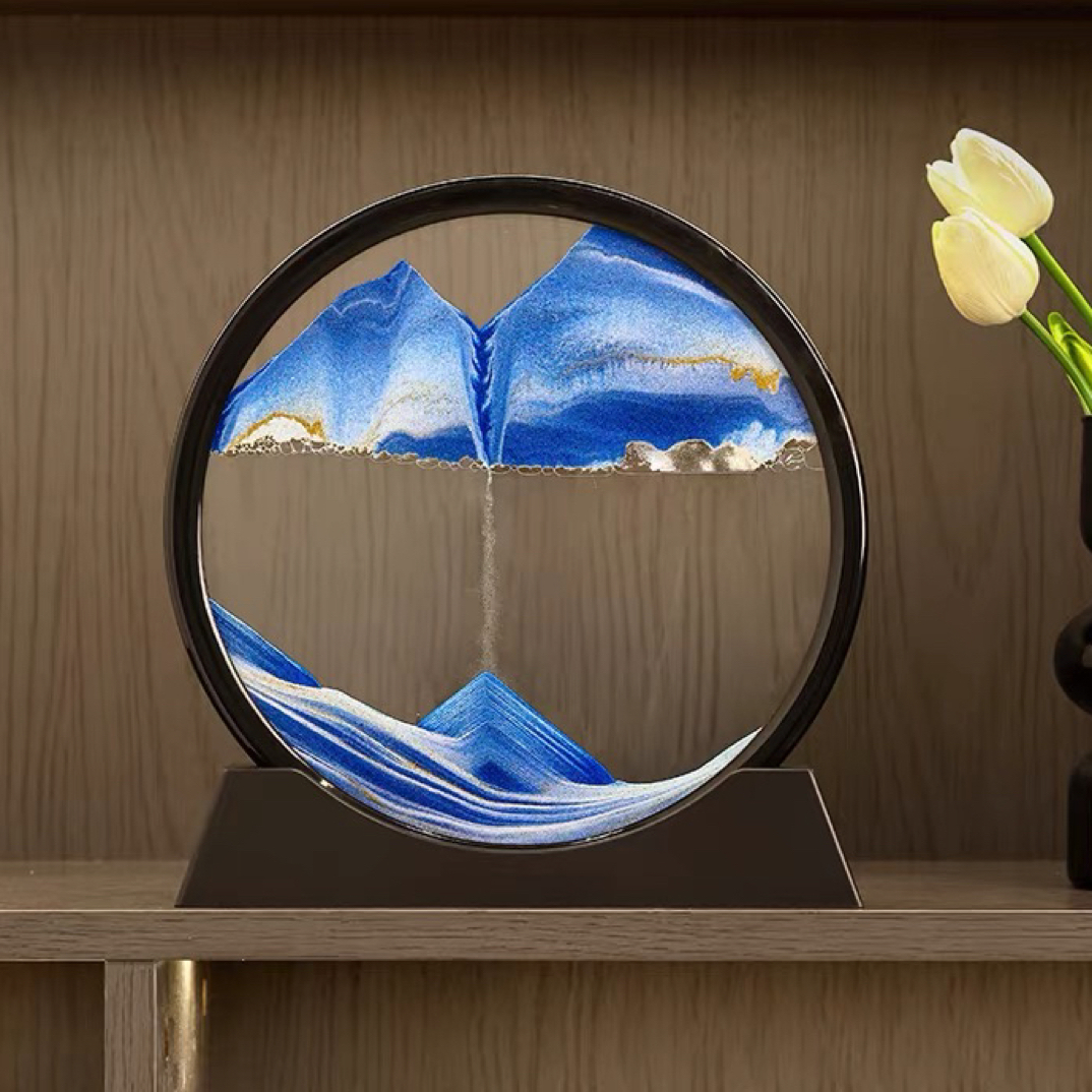 创意3D流沙画沙漏摆件解压客厅摆件简约高档办公室装饰品桌面摆件