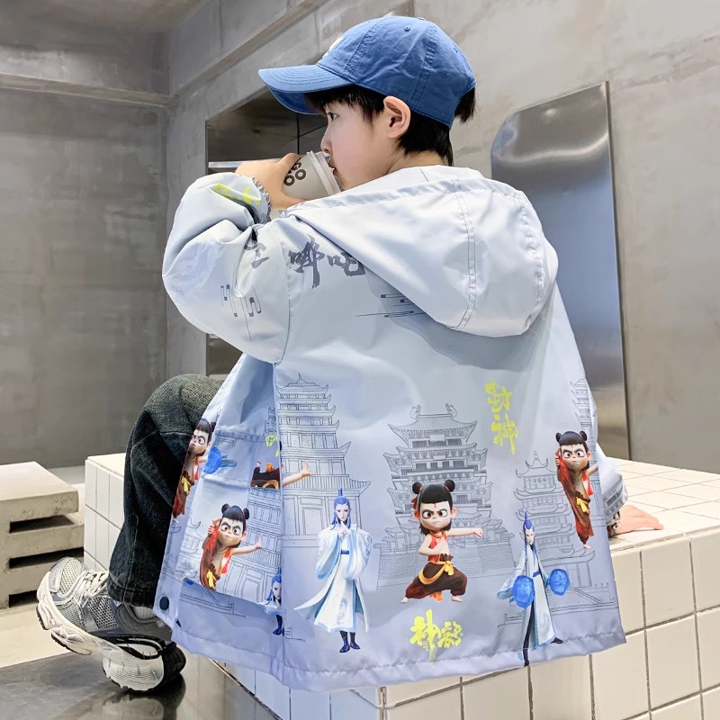 哪吒衣服男童外套2025新款儿童春装冲锋衣大男孩春季开衫夹克外套