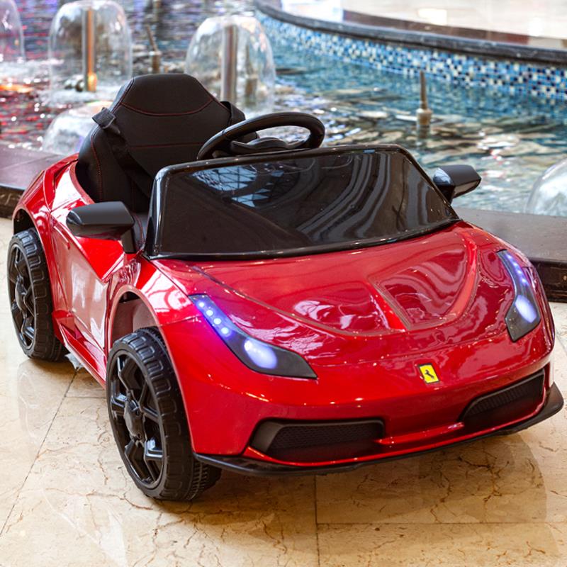 法拉利跑车儿童电动车四轮遥控汽车可坐小孩童车儿童玩具车可坐人