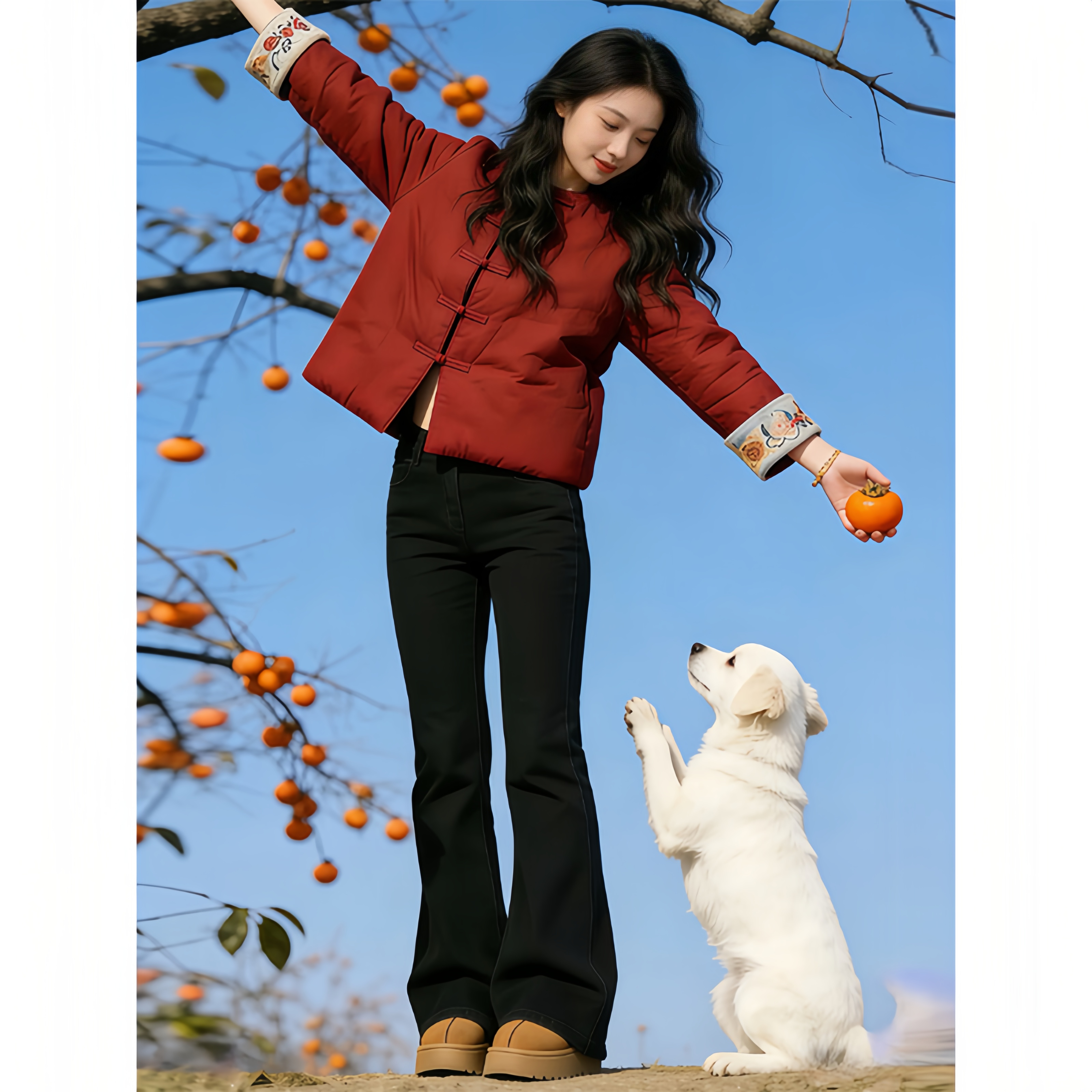 新中式国风盘扣棉服女2025复古风立领新款复古刺绣袖口外套