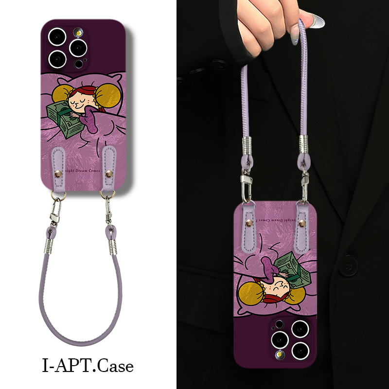 抱钱睡觉女孩菲林软壳适用iPhone苹果16手机壳华为oppo小米vivo新