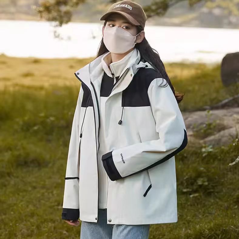 【断码清货】户外三合一冲锋衣外套登山野营休闲情侣加绒外套