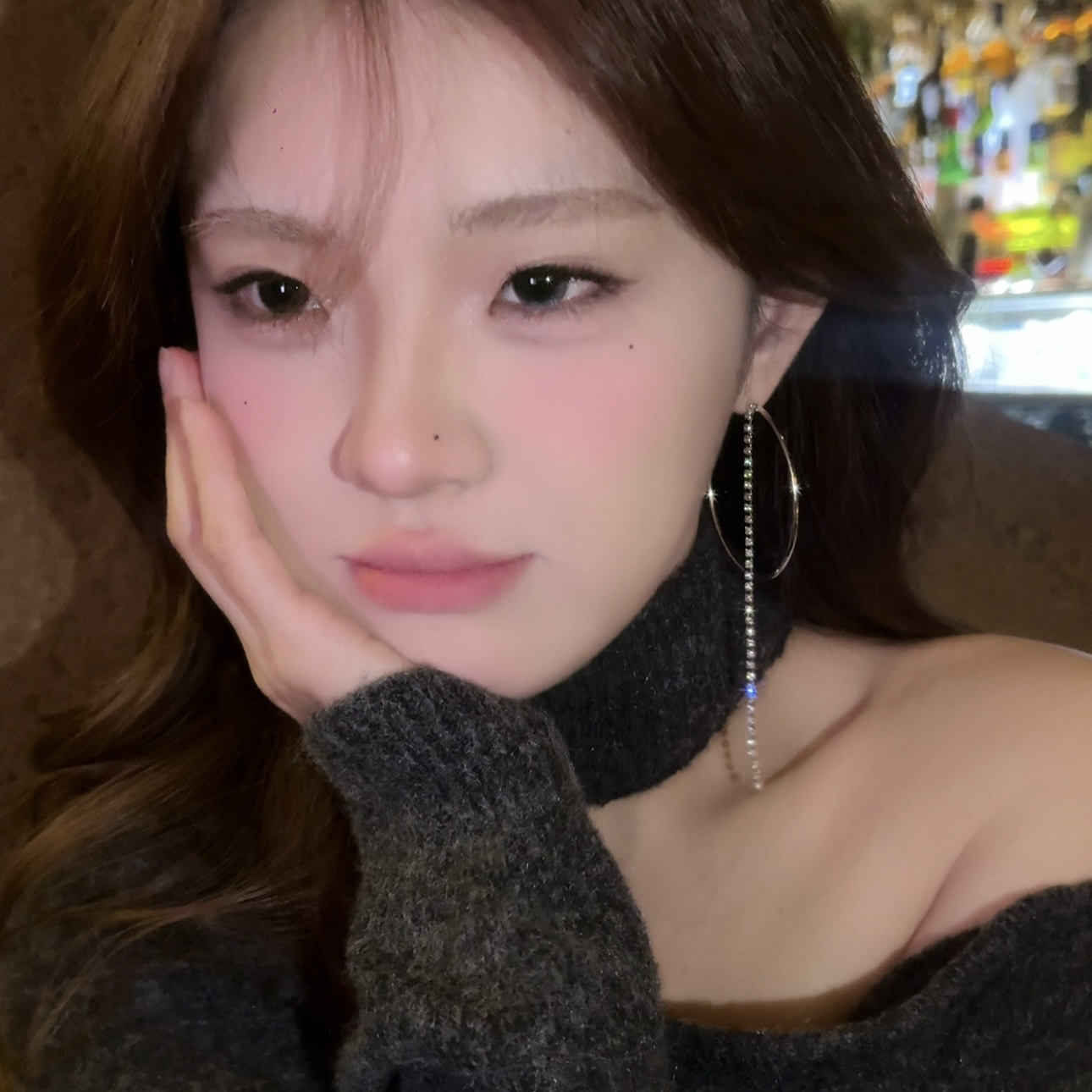 铁合金耳饰 韩系简约C形链条流苏耳环女气质个性独特耳钉耳饰