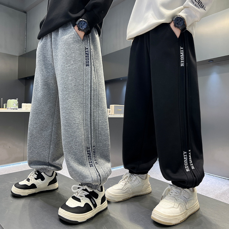 男童裤子春秋款2025新款儿童秋装卫裤男孩运动裤大童休闲束脚长裤