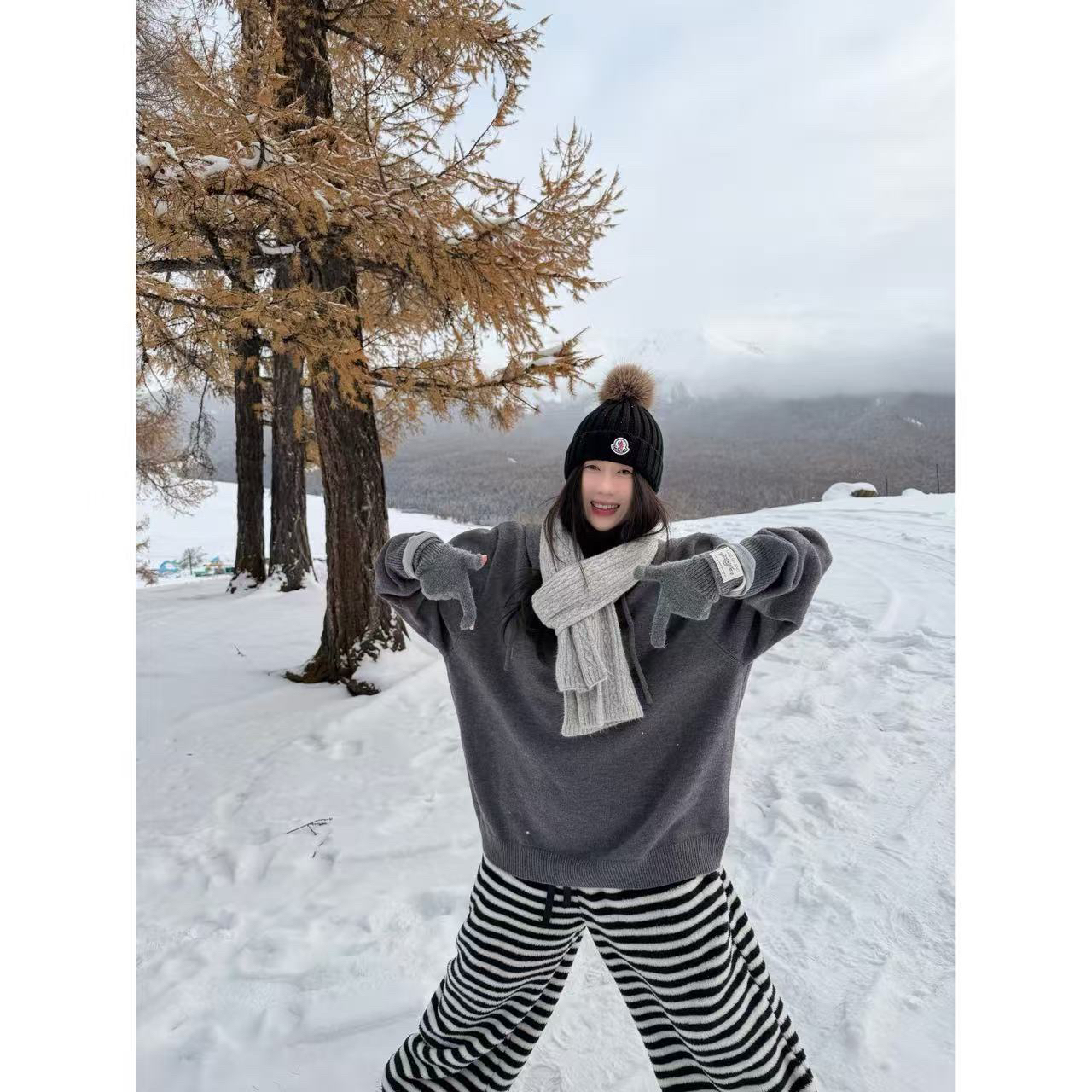 【CHENWANFAN】秋冬氛围感慵懒毛衣连帽百搭粗毛线针织衫长袖298