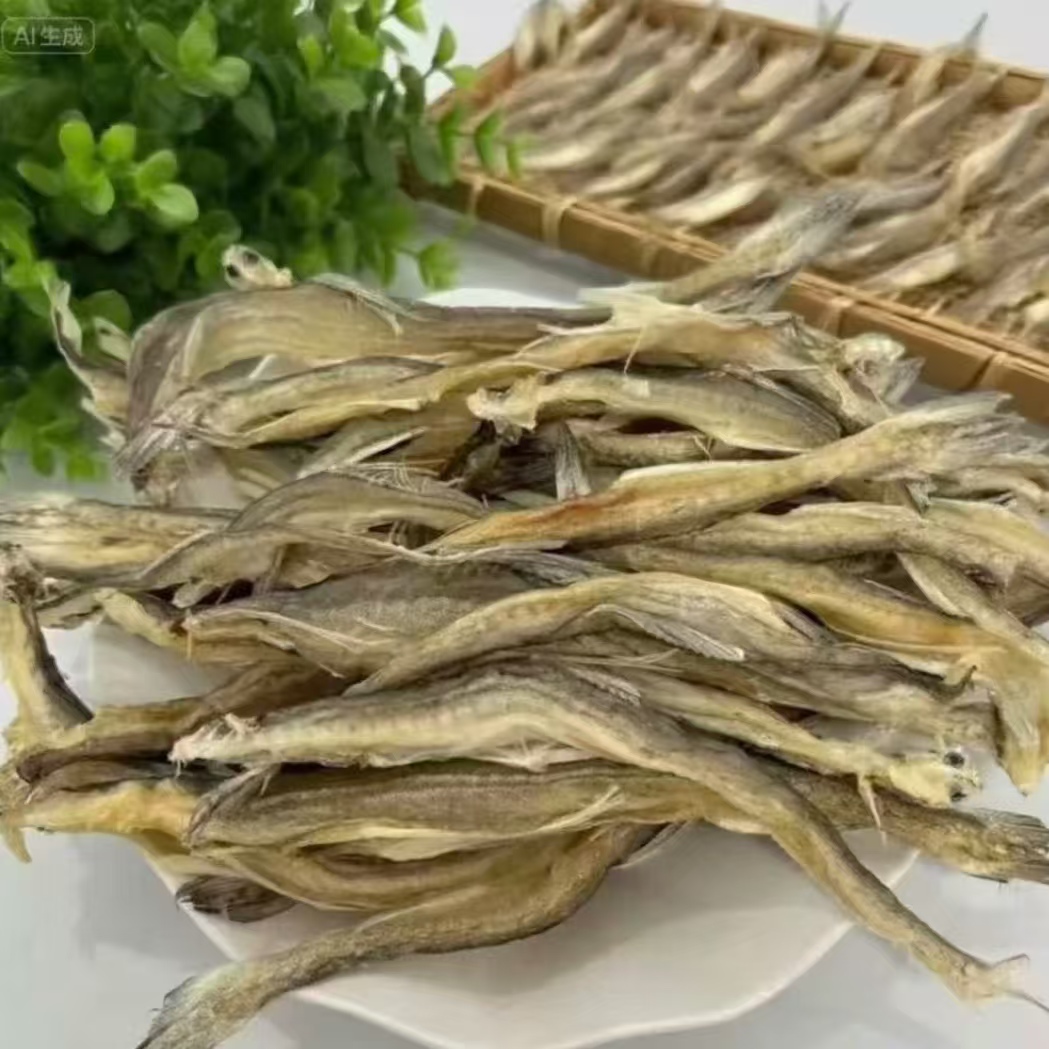 舟山特产 龙头烤鱼干 淡晒小白龙虾潺 小船捕捞晒干