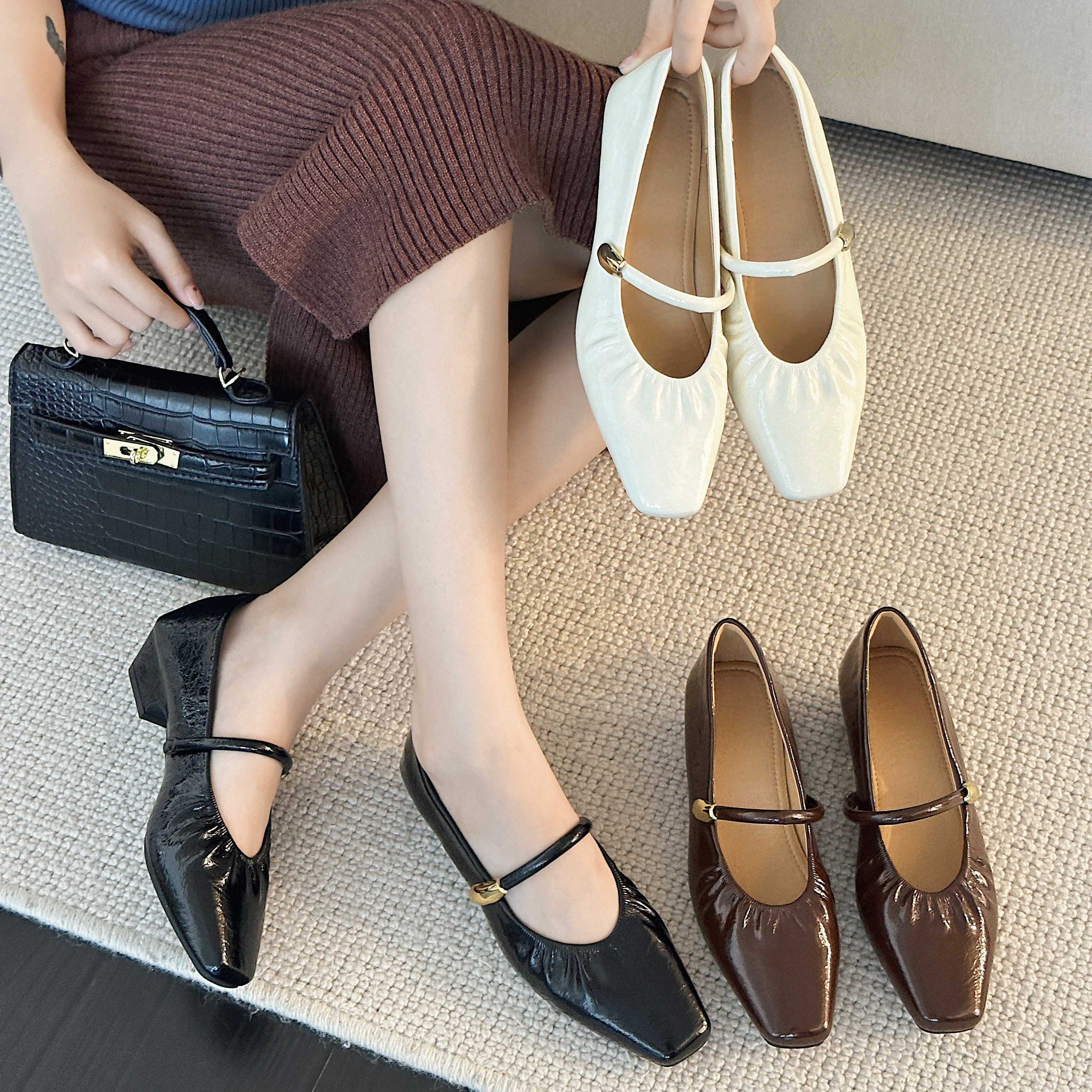 品牌小香风秋季新款学院风方跟浅口防滑单鞋跟鞋中跟百搭鞋子