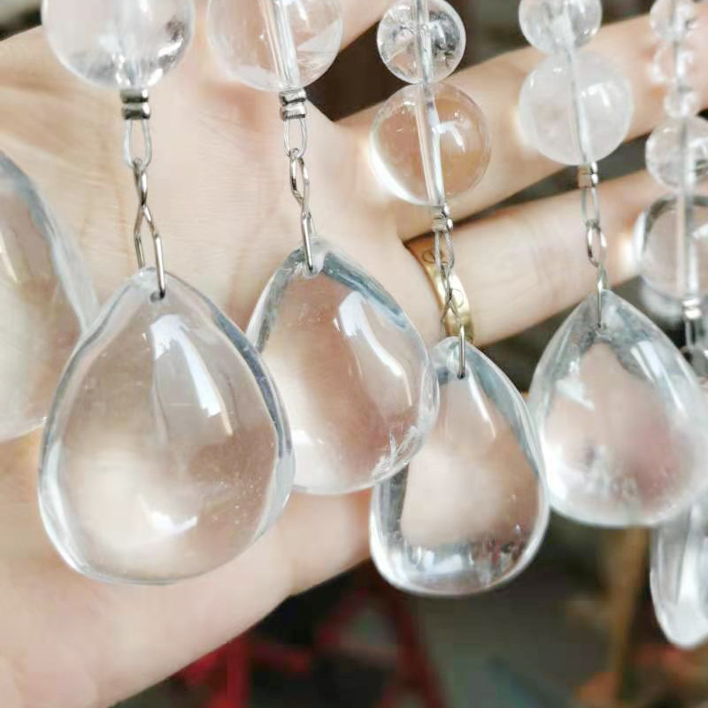 天然水晶水滴珠帘吊坠卫生间隔断卧室卫生间半帘长直帘