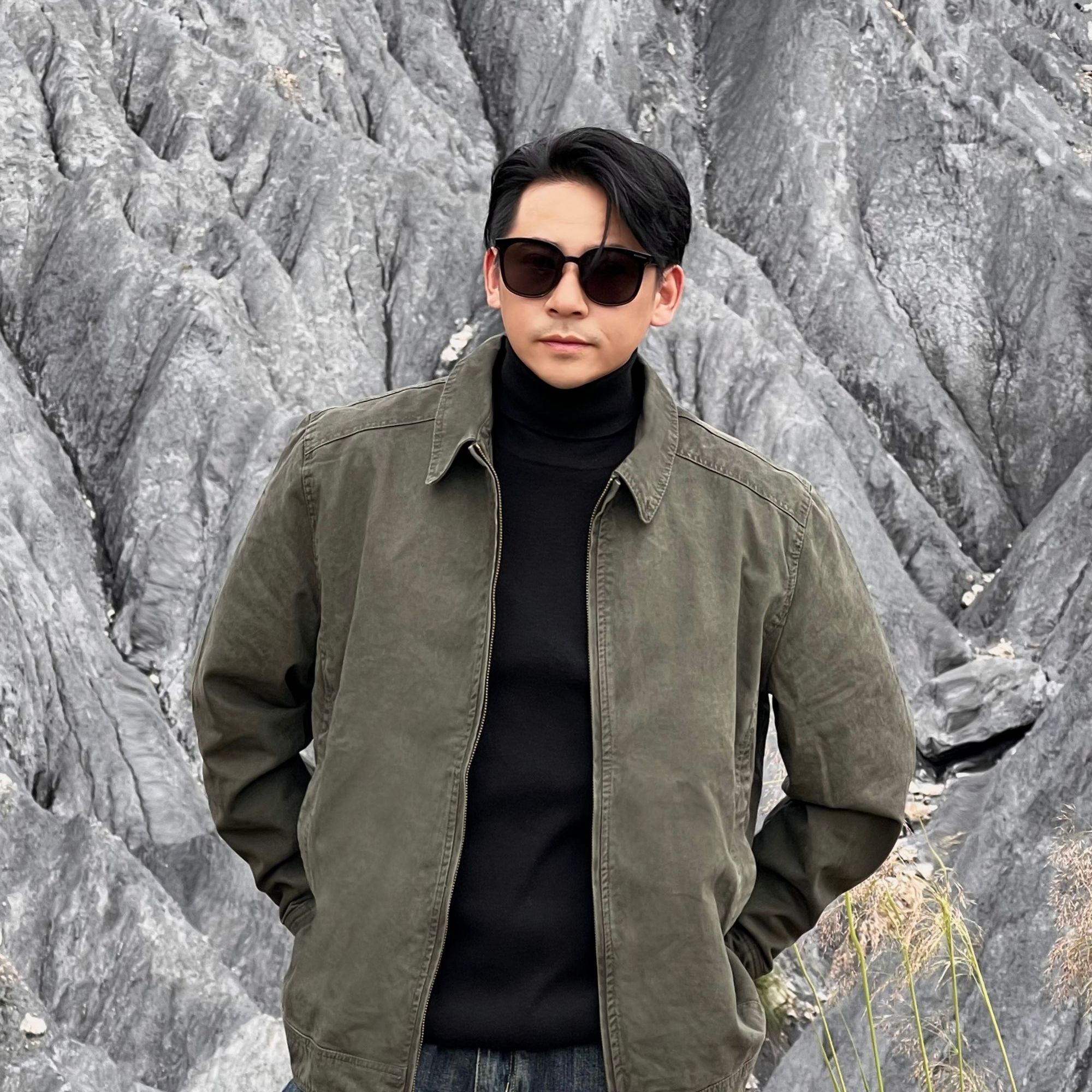 GuuRest/古休2025秋季新款纯棉洗退复古夹克宽松休闲经典百搭纯色