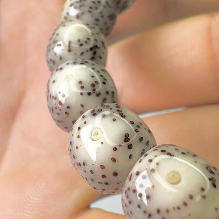 【黄金瞳大眼睛】白冰星月菩提9x10桶手串留白大油性高颜值炸裂