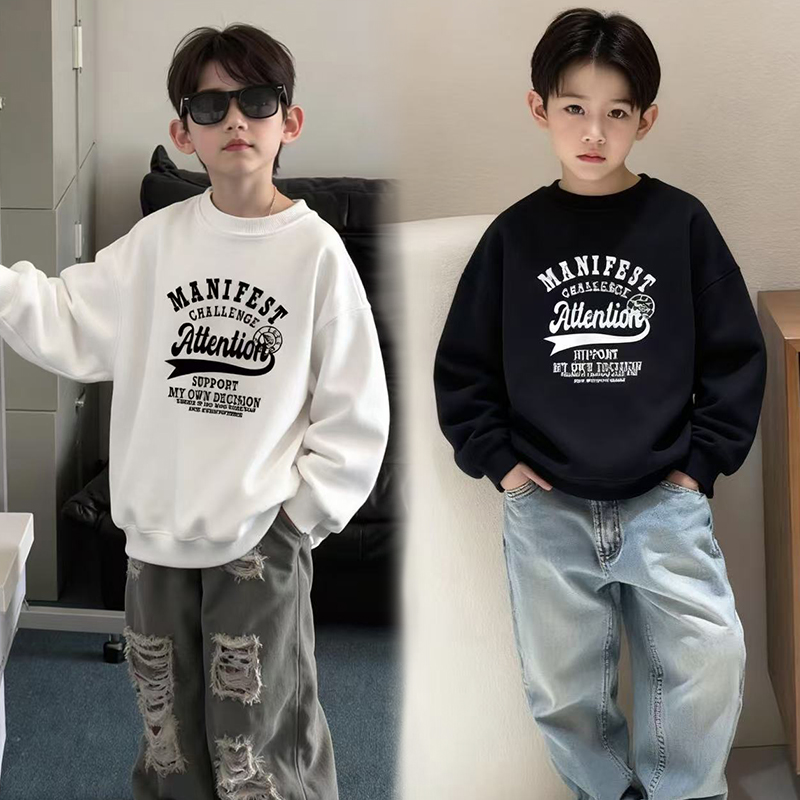 儿童纯棉男童卫衣外套春秋2025新款爆款中大童炸街痞帅男孩上衣潮