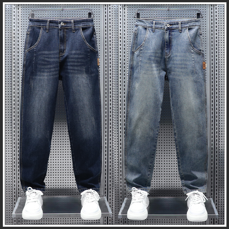 AOPAISHARK/奥派鲨秋季款宽松直筒百搭男士牛仔裤休闲锥形长裤男