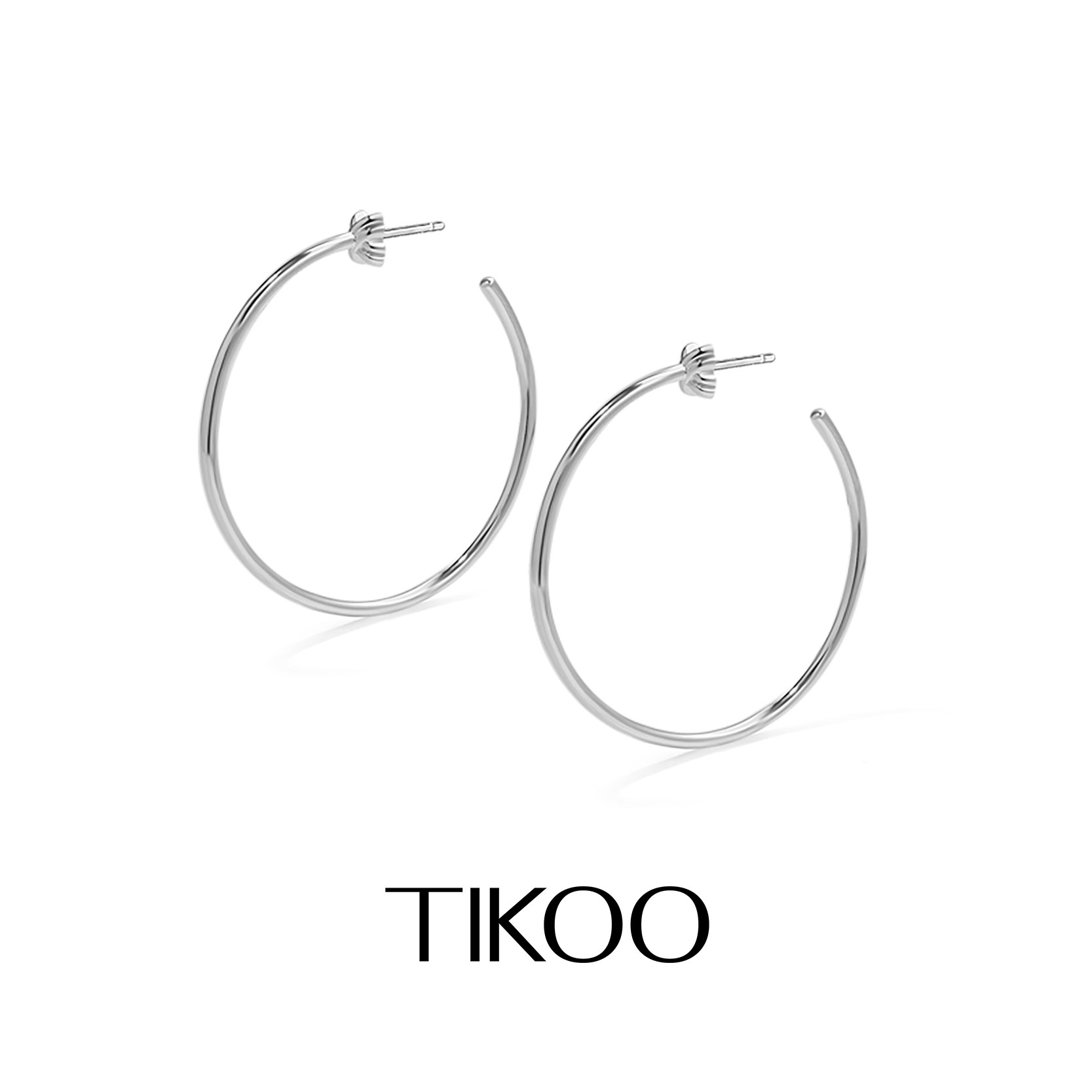 TIKOO 925银耳饰 小众设计感高级感时尚个性港风纯银耳圈气质耳饰