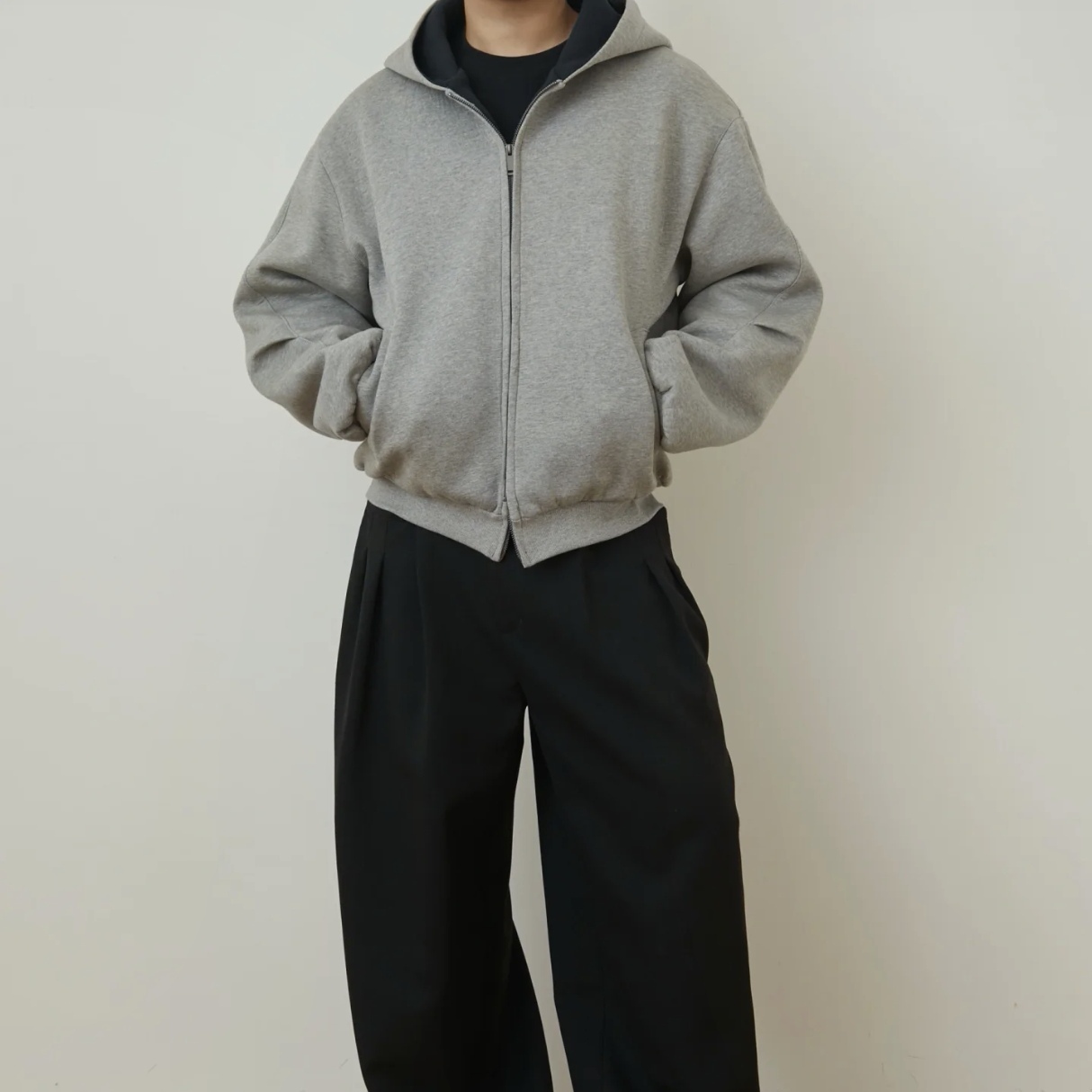 重磅卫衣秋冬季男装长袖拼色连帽开衫宽松休闲双拉链外套时尚夹克