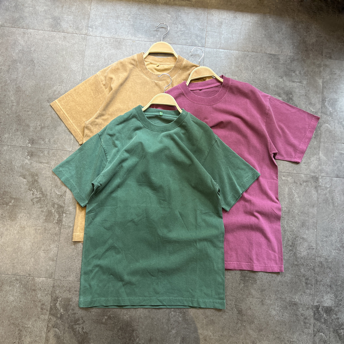 国潮280g重磅小领口日系水洗纯色阿美咔叽T恤短袖宽松男女潮