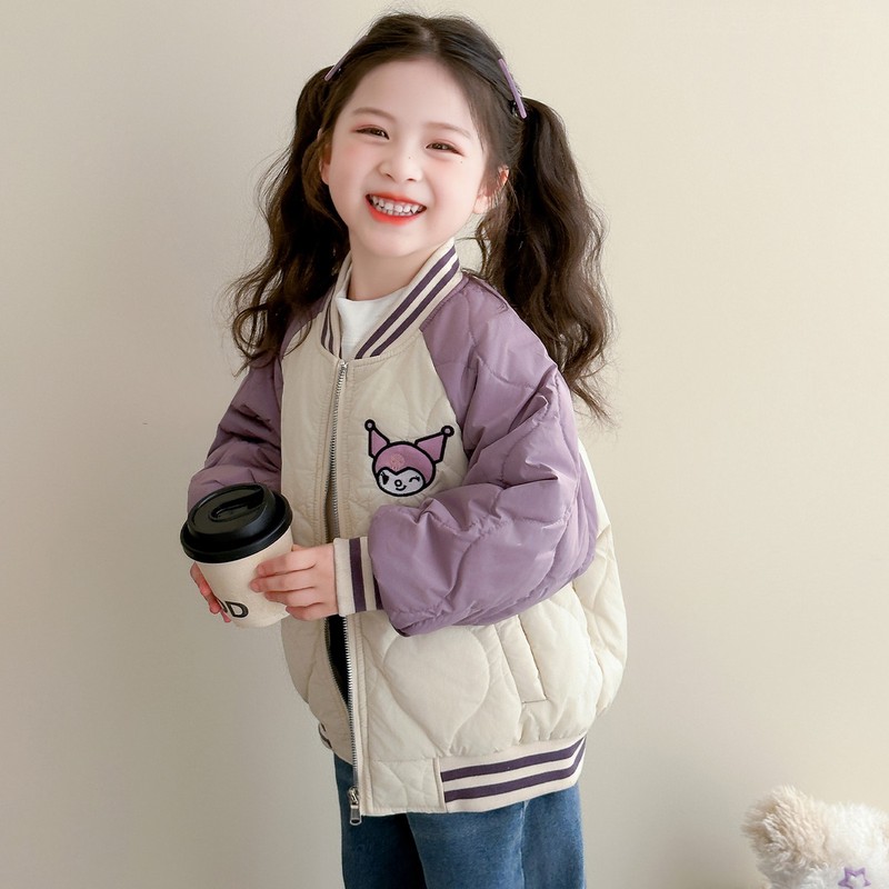 【新疆西藏包邮】女童二棉棉衣库洛米棒球服2025新秋冬绗棉女宝宝