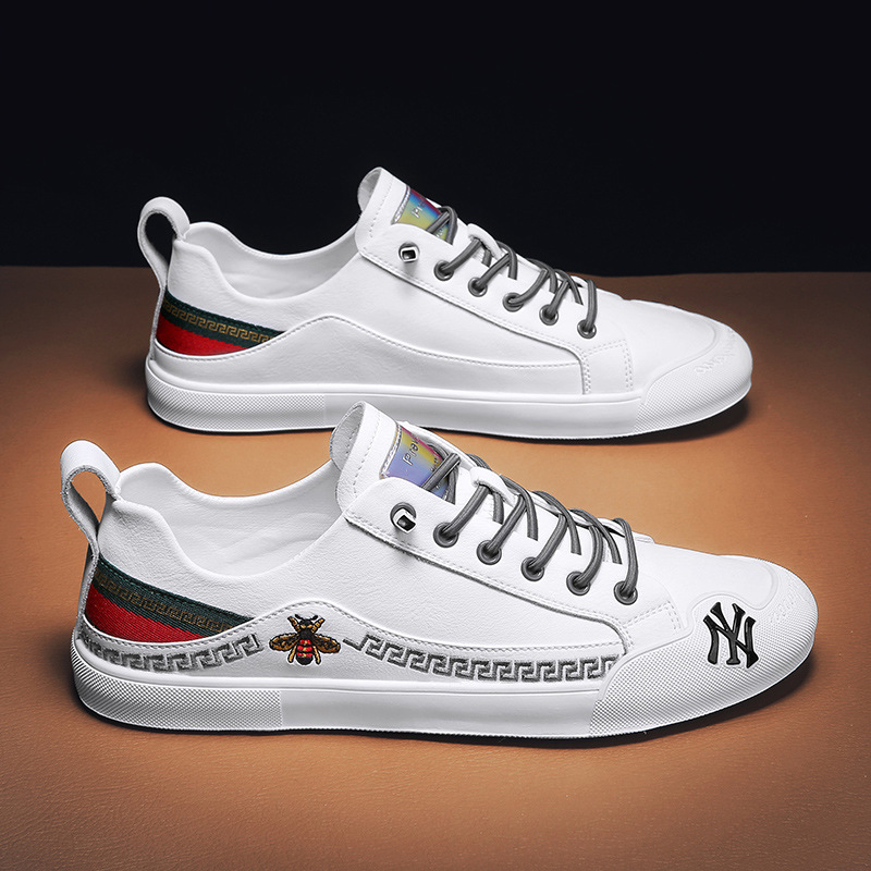 欧洲站秋冬懒人驾车鞋时尚休闲板鞋真皮潮流男鞋小伙百搭小白鞋子