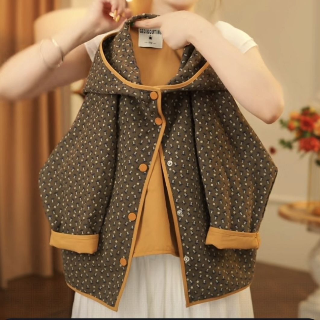 女童碎花外套春秋2025新款女孩甜美连帽夹克衫洋气上衣外穿冲锋衣