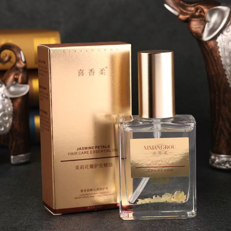 保湿喜香柔玫瑰茉莉花瓣护发精油干枯毛躁顺滑免洗留香烫染双层用