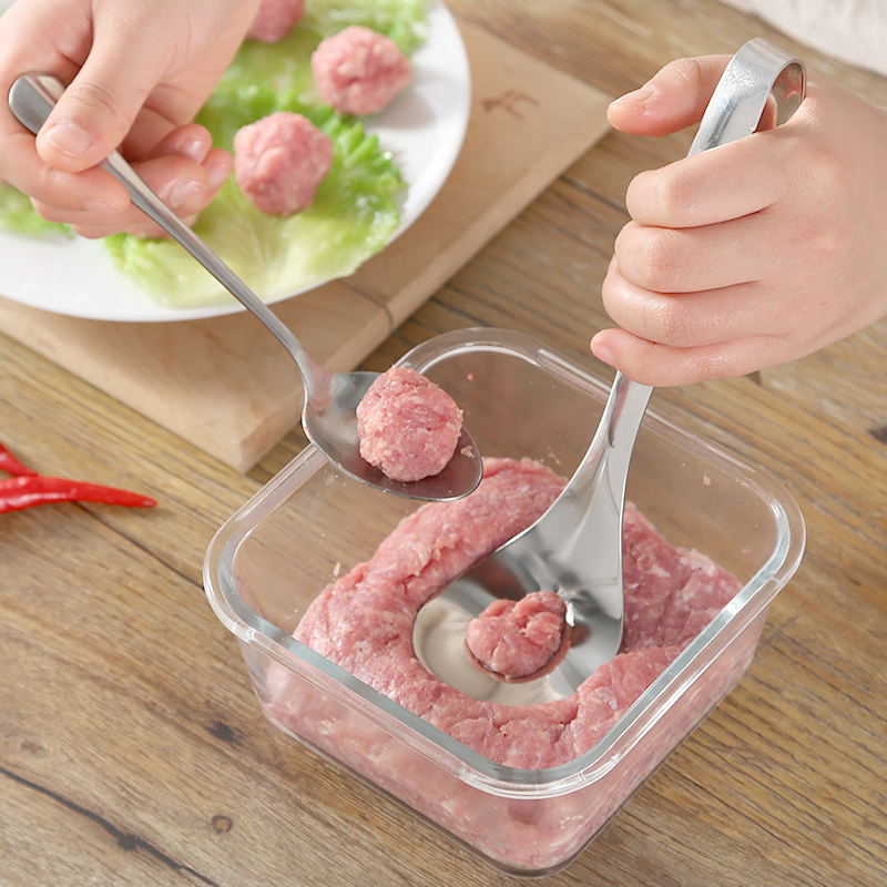 不锈钢肉丸子制作器肉丸家用肉圆挖勺器做挤丸子神器压勺子猪鱼丸