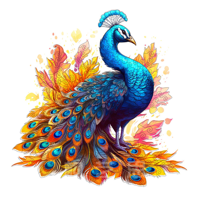 【高颜值】孔雀拼图治愈系高级感生礼物异形木质玩具高难度地狱十级