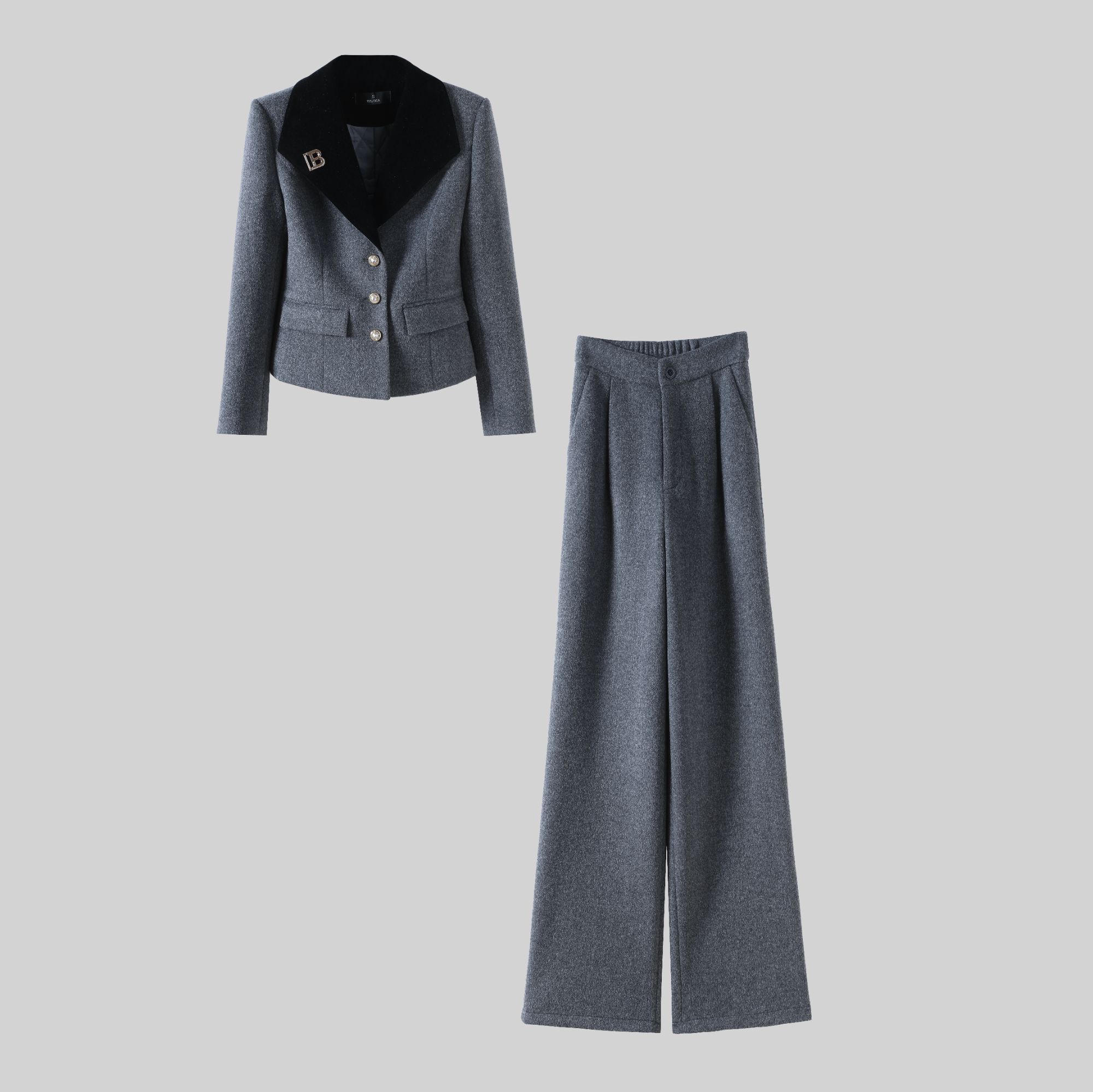 〈纪朵研〉1760长袖时尚套装气质春秋套装休闲风女装西装