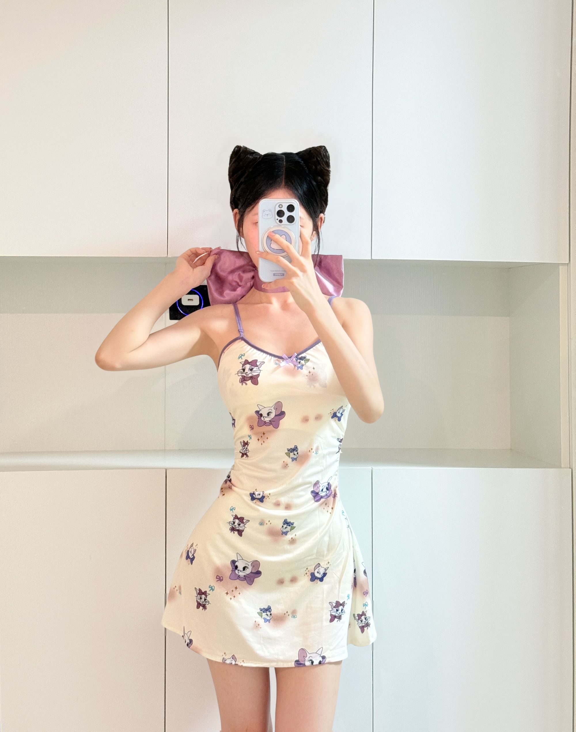 萤火之森【梦中情喵】性感睡裙2025新款纯欲带胸垫聚拢显瘦睡裙睡衣