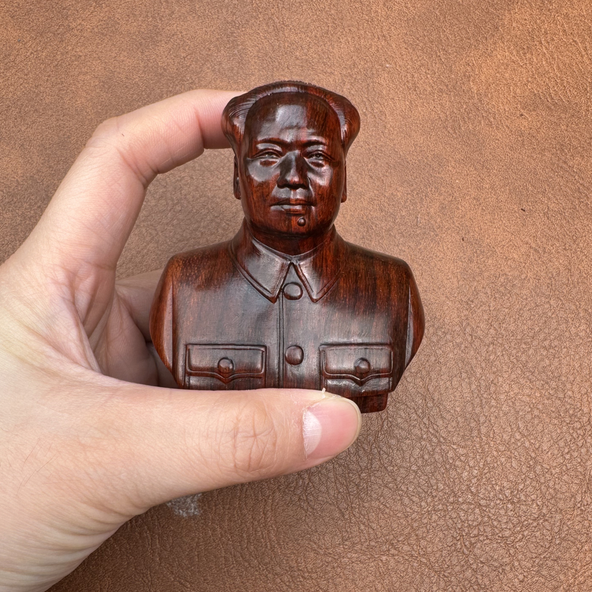 紫檀木半身伟人摆件雕像头像家居装饰