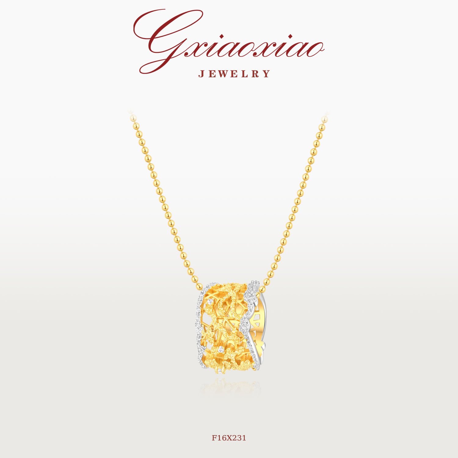 G XIAOXIAO 镀K金 项链 【鎏金幻境】复古轻奢高级蕾丝项链 F16X231