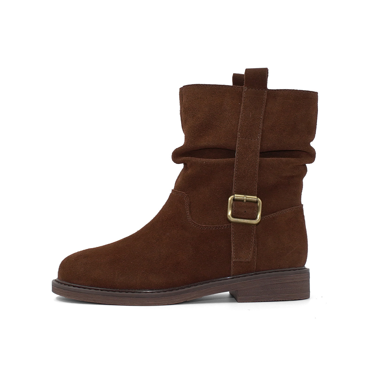 【特价】显瘦百搭复古增高西部褶皱堆堆靴D765721-1