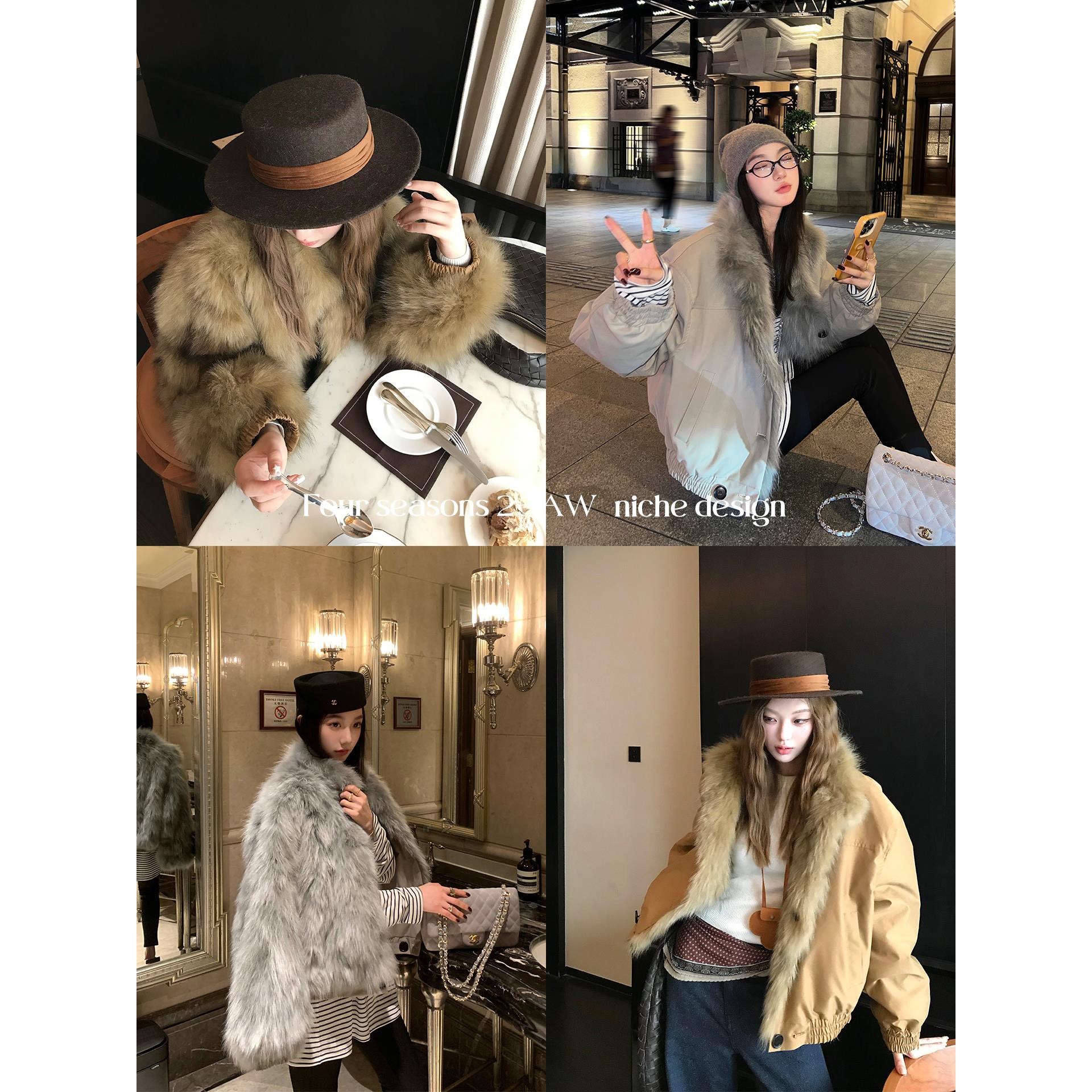 区区欧阳【两面穿北岛派克】双色貉子毛双面穿派克服毛毛外套女冬