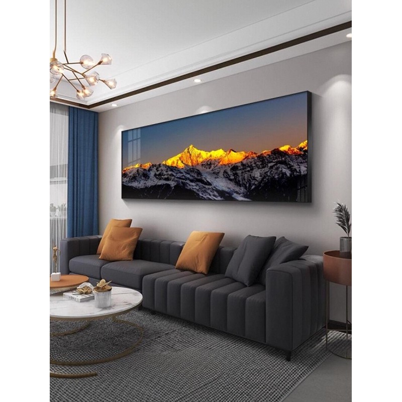 客厅装饰画背靠金山轻奢大气沙发背景墙壁挂画办公室山水风景单幅