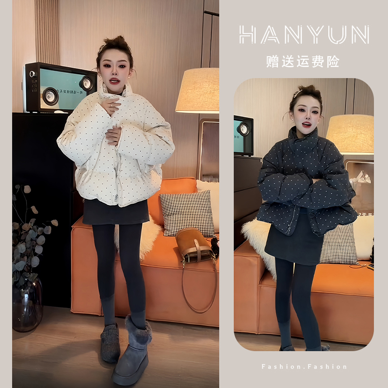 韩版时尚高级感长袖棉服女2025年冬季新款减龄休闲遮肉棉衣外套潮