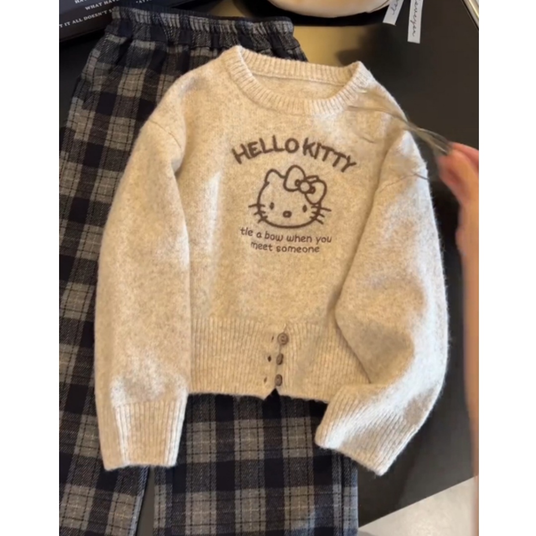 女童卡通毛衣秋冬季新款儿童休闲百搭针织衫上衣童装中大童毛线衣