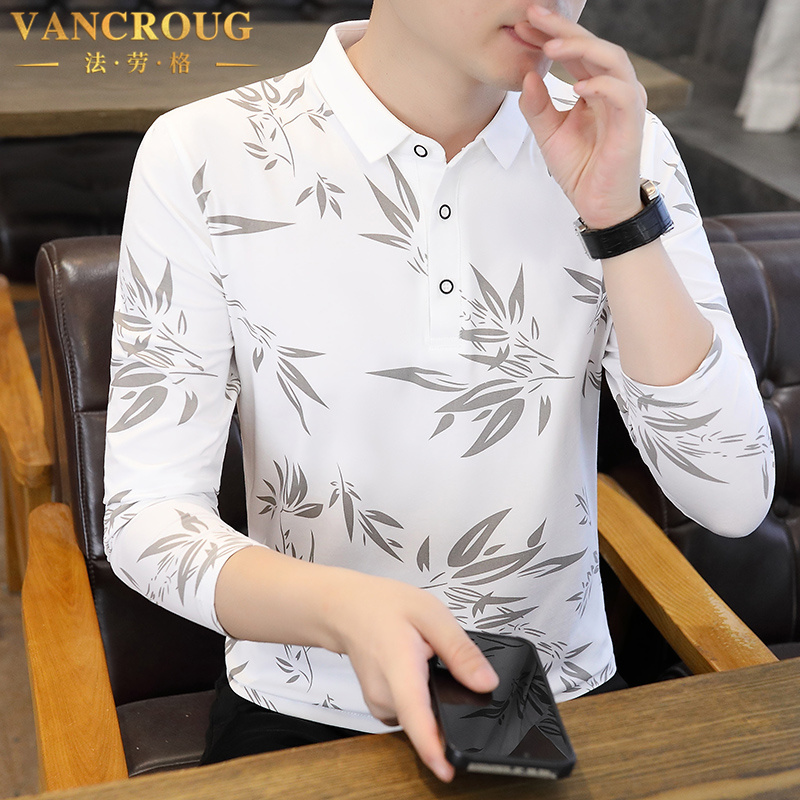 VANCROUG/法劳格Polo衫男士秋季新款商务韩版潮流休闲百搭打底衫