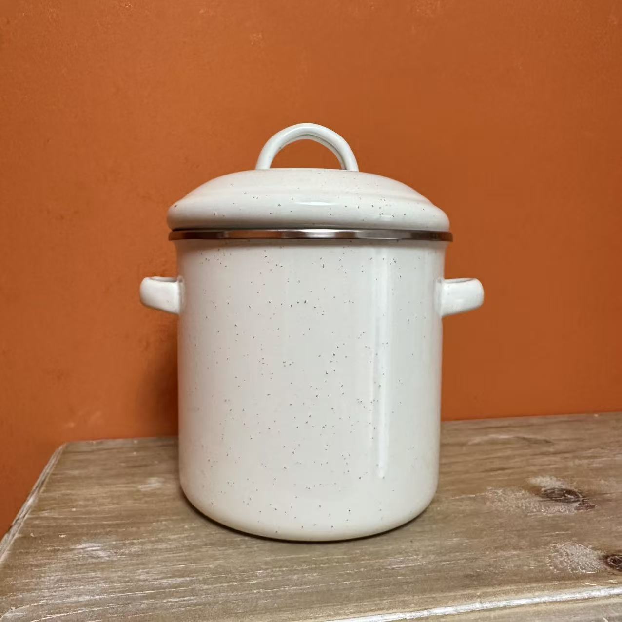 【简爱好物】搪瓷陶瓷大容量带盖双耳油罐