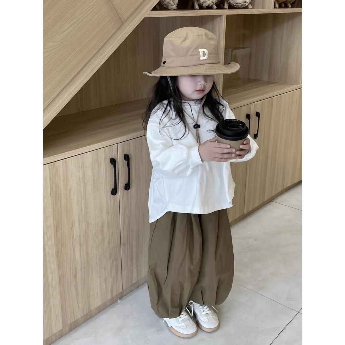 韩版女童秋季套装2025新款百搭白色拼接卫衣宽松阔腿裤洋气两件套