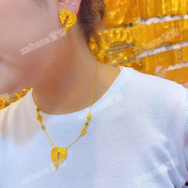 铜合金亚克力项链 新款时尚复古风两件套首饰网红moda yiglik