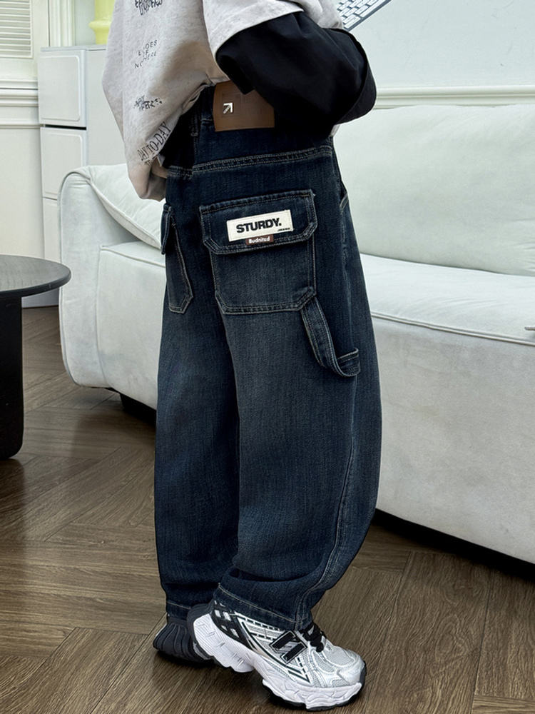 男童牛仔裤秋装2025新款中大童酷帅男孩韩版春秋季儿童休闲裤子潮