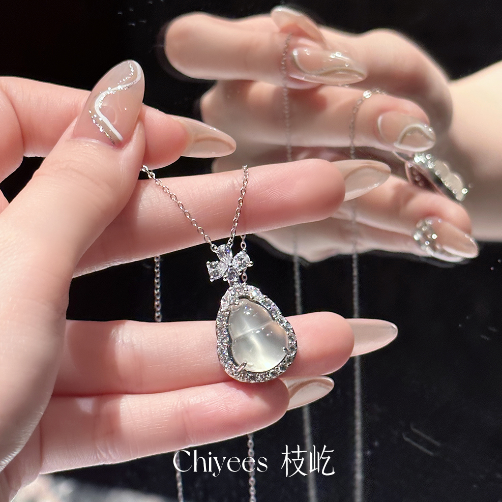 坠链均925银 CHIYEES枝屹冰透葫芦新中式项链 生日礼物送女友