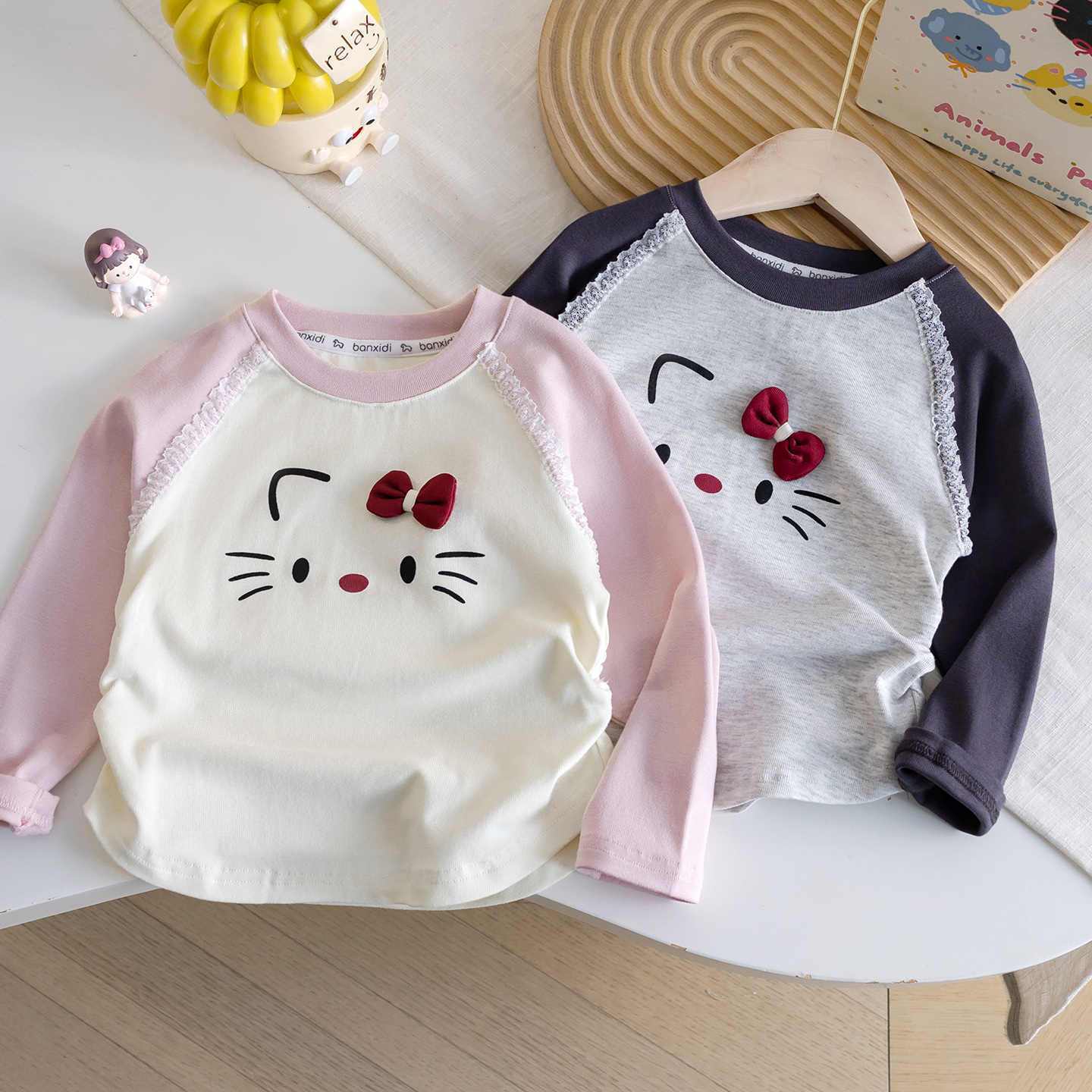 女童德绒长袖T恤春秋2025卡通新款洋气儿童上衣宝宝童装打底