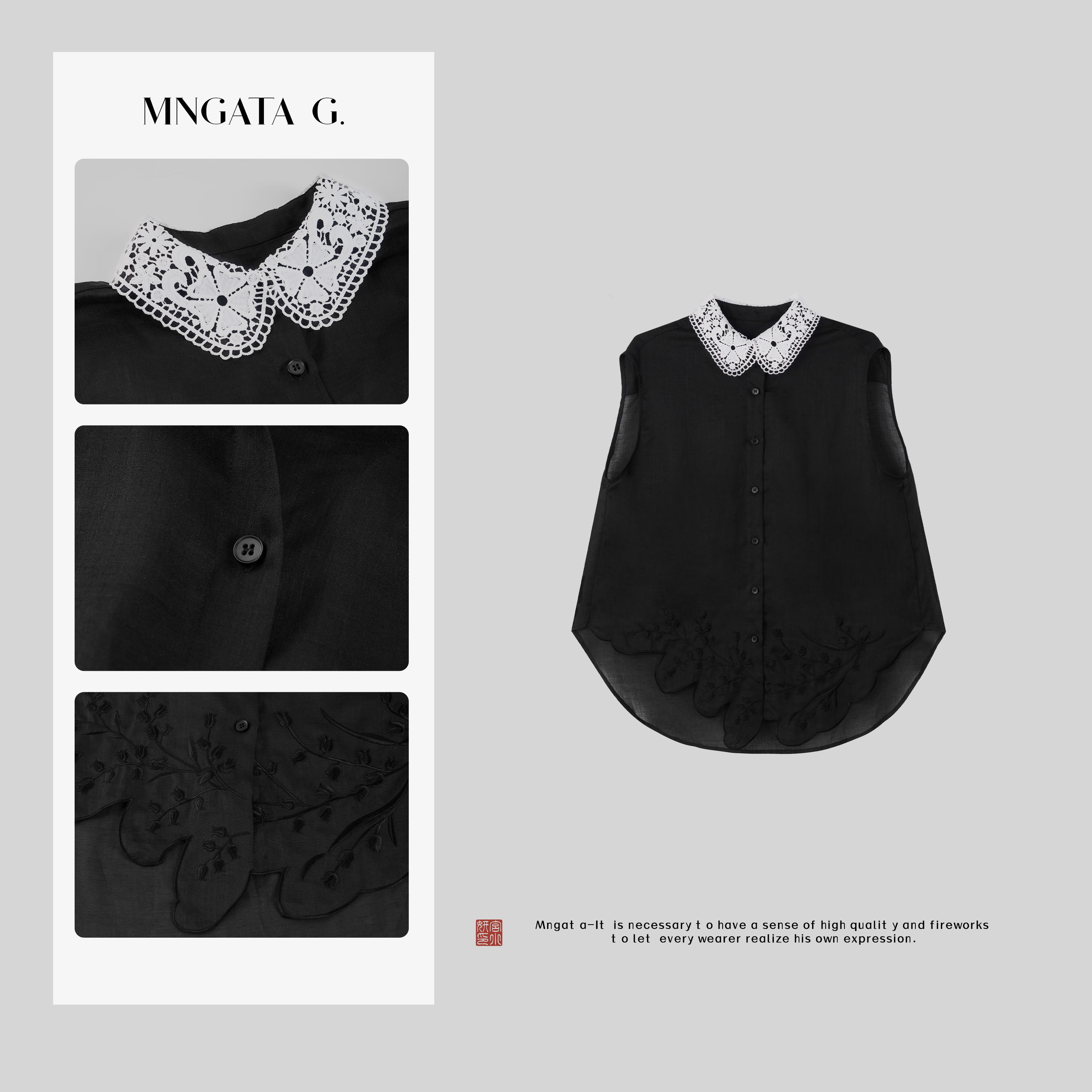 MNGATA G.宫小妍【慈海】苎麻夏日新中式中国风休闲百搭马甲5021850